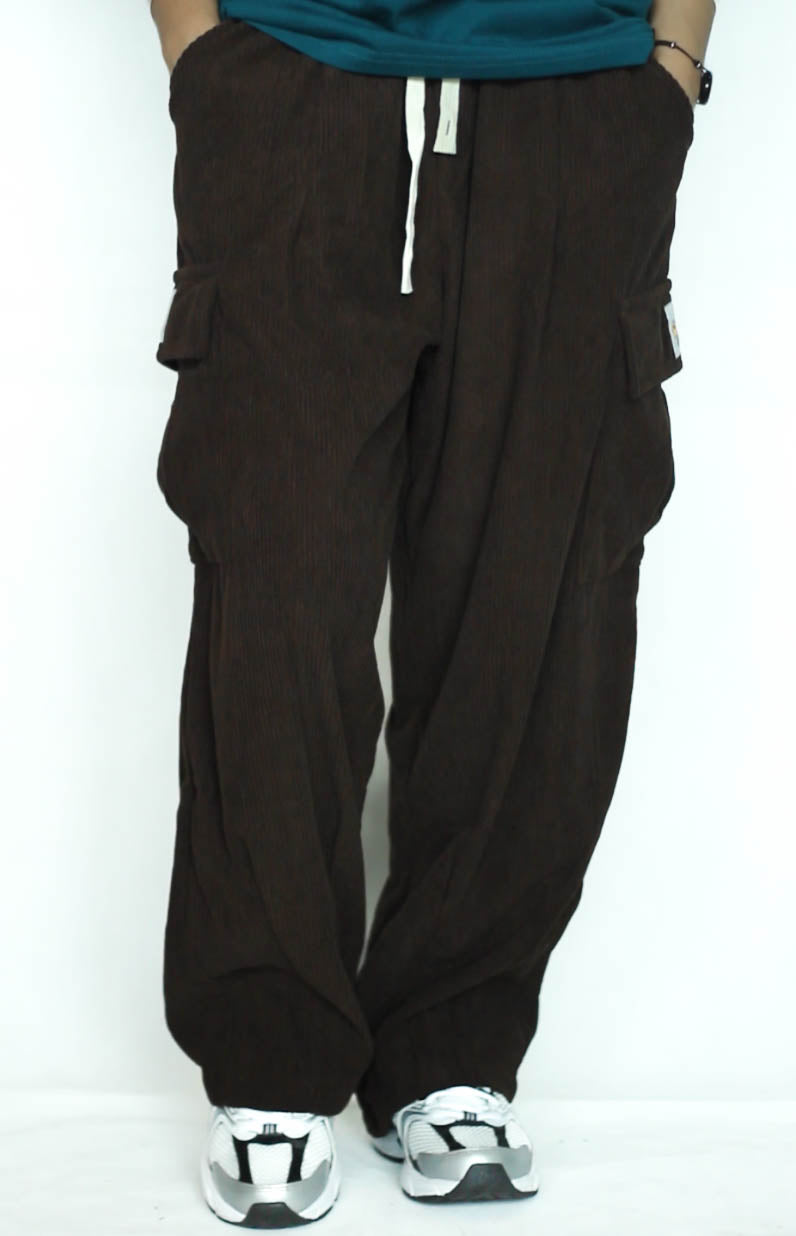 Corduroy Cargo Loose Pants